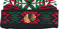 Blackhawks GEOTECH Knit Beanie by Mitchell and Ness - 2nd View