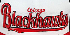 Blackhawks SCRIPTWHEEL SNAPBACK White-Black-Red Hat by New Era - 2nd View