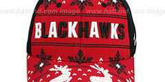 Blackhawks UGLY SWEATER FLEX Black-Red Hat by Zephyr - 2nd View