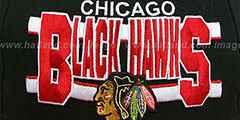 Blackhawks WORDSTRIPE SNAPBACK Black-Red Hat by New Era - 2nd View