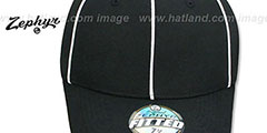 Blank DH PIPING Black-White Fitted Hat by Zephyr - 2nd View