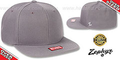 Blank OVER-SIZED SNAPBACK Grey Hat by Zephyr - 2nd View