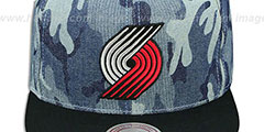 Blazers DENIM-CAMO SNAPBACK Blue Hat by Mitchell and Ness - 2nd View