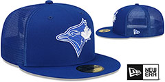 Blue Jays BATTING PRACTICE TRUCKER Royal Fitted Hat by New Era - 2nd View