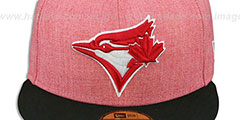 Blue Jays 2T-HEATHER Red-Black Fitted Hat by New Era - 2nd View