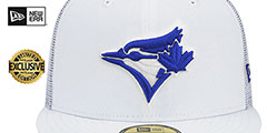 Blue Jays BATTING PRACTICE TRUCKER White Fitted Hat by New Era - 2nd View