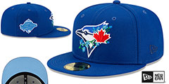 Blue Jays COOP LOGO BLOOM SIDE-PATCH Royal-Sky Fitted Hat by New Era - 2nd View