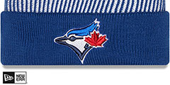 Blue Jays STRIPED Knit Beanie Hat by New Era - 2nd View