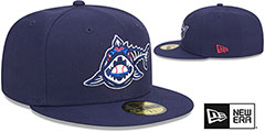 Blue Wahoos 2024 THEME NIGHT Navy Fitted Hat by New Era - 2nd View