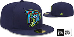 Blue Wahoos THEME NIGHT Navy Fitted Hat by New Era - 2nd View