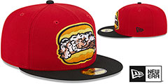 Bowie Baysox THEME NIGHT Red-Black Fitted Hat by New Era - 2nd View