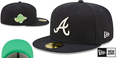 Braves 1995 WS CITRUS POP Navy-Green Fitted Hat by New Era - 2nd View