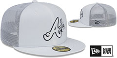 Braves BATTING PRACTICE TRUCKER White Fitted Hat by New Era - 2nd View