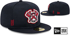 Braves 2024 ONFIELD CLUBHOUSE Heather Navy Fitted Hat by New Era - 2nd View