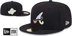 Braves COLOR PACK SIDE-PATCH Black Fitted Hat by New Era - 2nd View