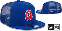 Braves COOP TEAM-BASIC TRUCKER SNAPBACK Royal Hat by New Era - 2nd View