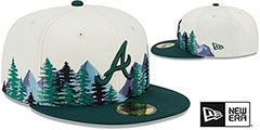 Braves EVERGREEN White-Green Fitted Hat by New Era - 2nd View