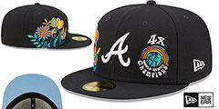 Braves GROOVY Navy Fitted Hat by New Era - 2nd View