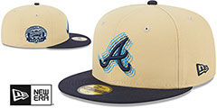 Braves ILLUSION SIDE-PATCH Gold-Navy Fitted Hat by New Era - 2nd View