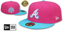 Braves MIAMI VICE SIDE-PATCH Beetroot-Blue Fitted Hat by New Era - 2nd View