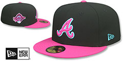 Braves MIAMI VICE SIDE-PATCH Black-Beetroot Fitted Hat by New Era - 2nd View