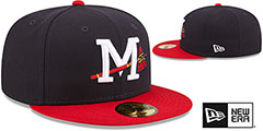 Braves MILB ONFIELD HOME Navy-Red Fitted Hat by New Era - 2nd View