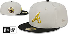 Braves TWO-TONE STONE Fitted Hat by New Era - 2nd View