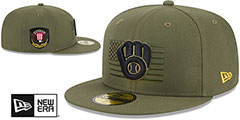 Brewers 2023 ARMED FORCES STARS N STRIPES Hat by New Era - 2nd View