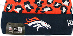 Broncos  WINTER-JUNGLE Knit Beanie Hat by New Era - 2nd View