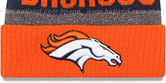 Broncos 2016 STADIUM Orange-Navy-Grey Knit Beanie Hat by New Era - 2nd View