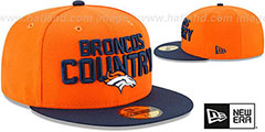 Broncos 2018 SPOTLIGHT Orange-Navy Fitted Hat by New Era - 2nd View