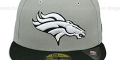 Broncos 2T SPLIT NFL TEAM-BASIC Grey-Black Fitted Hat by New Era - 2nd View