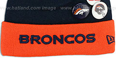 Broncos BUTTON-UP Knit Beanie Hat by New Era - 2nd View