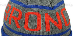 Broncos HIGH-5 CIRCLE BEANIE Grey-Royal by Mitchell and Ness - 2nd View