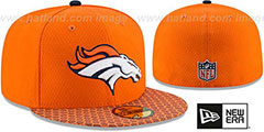 Broncos HONEYCOMB STADIUM Orange Fitted Hat by New Era - 2nd View