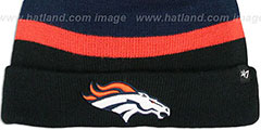 Broncos NFL BREAKAWAY Black Knit Beanie Hat by 47 Brand - 2nd View