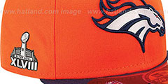 Broncos NFL SUPER BOWL XLVIII ONFIELD Orange-Navy Fitted Hat by New Era - 2nd View