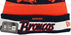 Broncos REPEATER SCRIPT Knit Beanie Hat by New Era - 2nd View