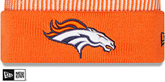 Broncos STRIPED Knit Beanie Hat by New Era - 2nd View