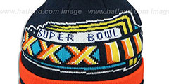 Broncos SUPER BOWL XXXIII Navy Knit Beanie Hat by New Era - 2nd View