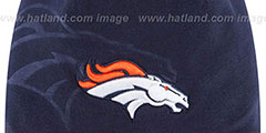 Broncos TECH-KNIT STADIUM Navy-Orange Knit Beanie Hat by New Era - 2nd View