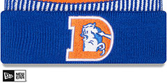 Broncos THROWBACK STRIPED Knit Beanie Hat by New Era - 2nd View