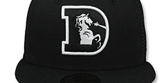 Broncos THROWBACK TEAM-BASIC TRUCKER Black-White Fitted Hat by New Era - 2nd View