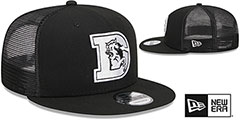 Broncos THROWBACK TEAM-BASIC TRUCKER SNAPBACK Black-White Hat by New Era - 2nd View