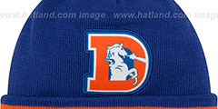 Broncos THROWBACK TEAM-RELATION Royal-Orange Knit Beanie by New Era - 2nd View