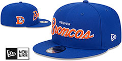 Broncos THROWBACK TEAM-SCRIPT SNAPBACK Royal Hat by New Era - 2nd View