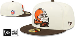 Browns 2022 NFL SIDELINE Cream-Black Fitted Hat by New Era - 2nd View