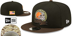 Browns 2022 SALUTE-TO-SERVICE SNAPBACK Black-Brown Hat by New Era - 2nd View