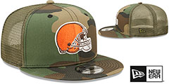 Browns ARMY CAMO TRUCKER Hat by New Era - 2nd View