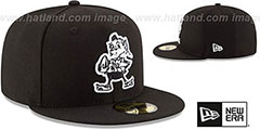 Browns NFL TEAM-BASIC Black-White Fitted Hat by New Era - 2nd View